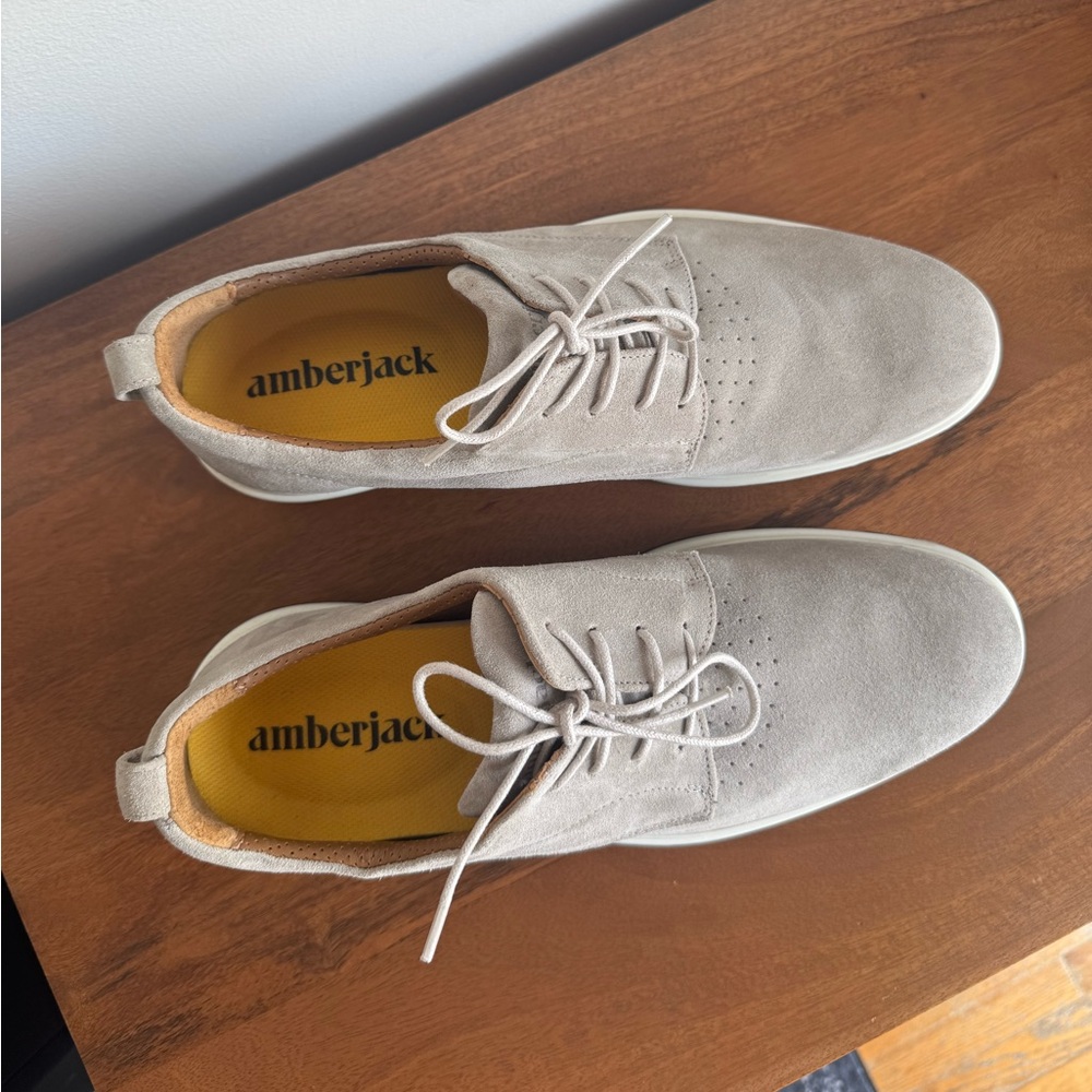 AMBERJACK Oxford Stone Grey Suede Men's Shoe size 10 excellent, like new - Picture 3 of 16
